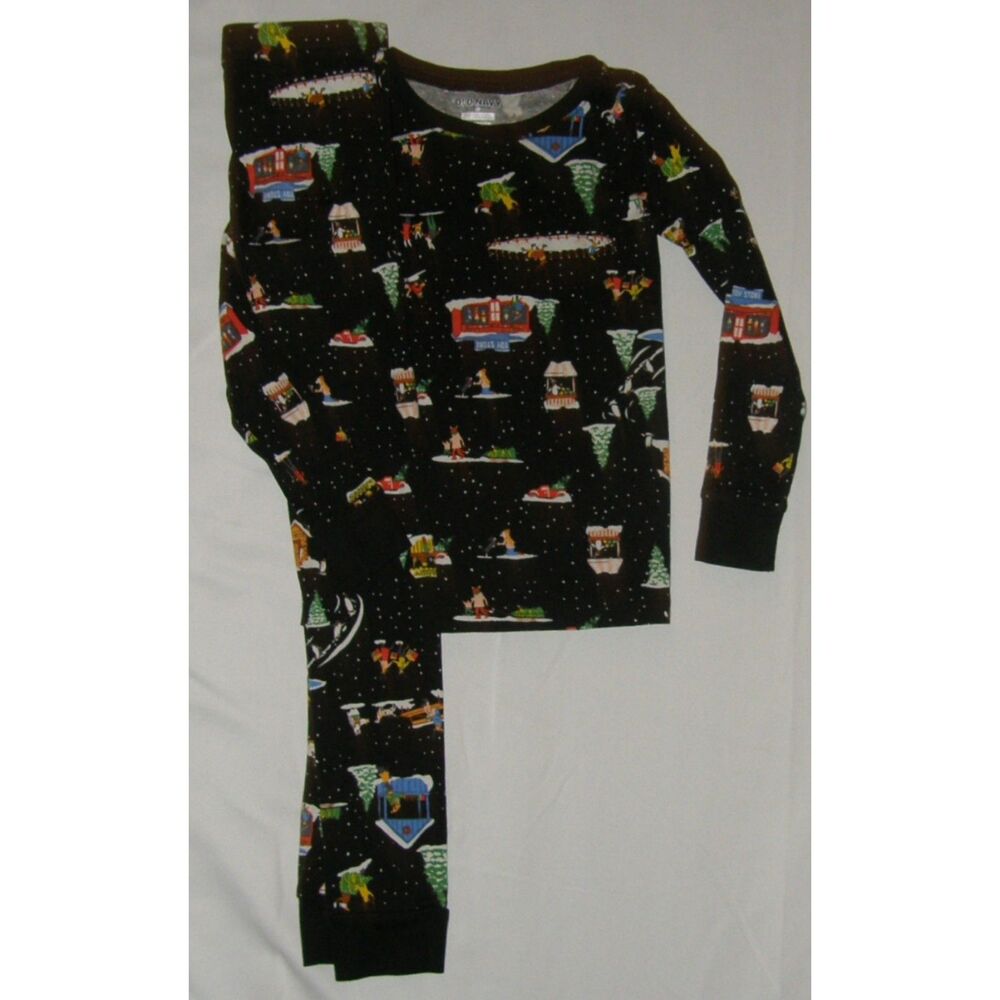 Boys Sz 6 Toddler Stretchy Winter Theme Snug Fitting 2 Pc Pajama Set OLD NAVY